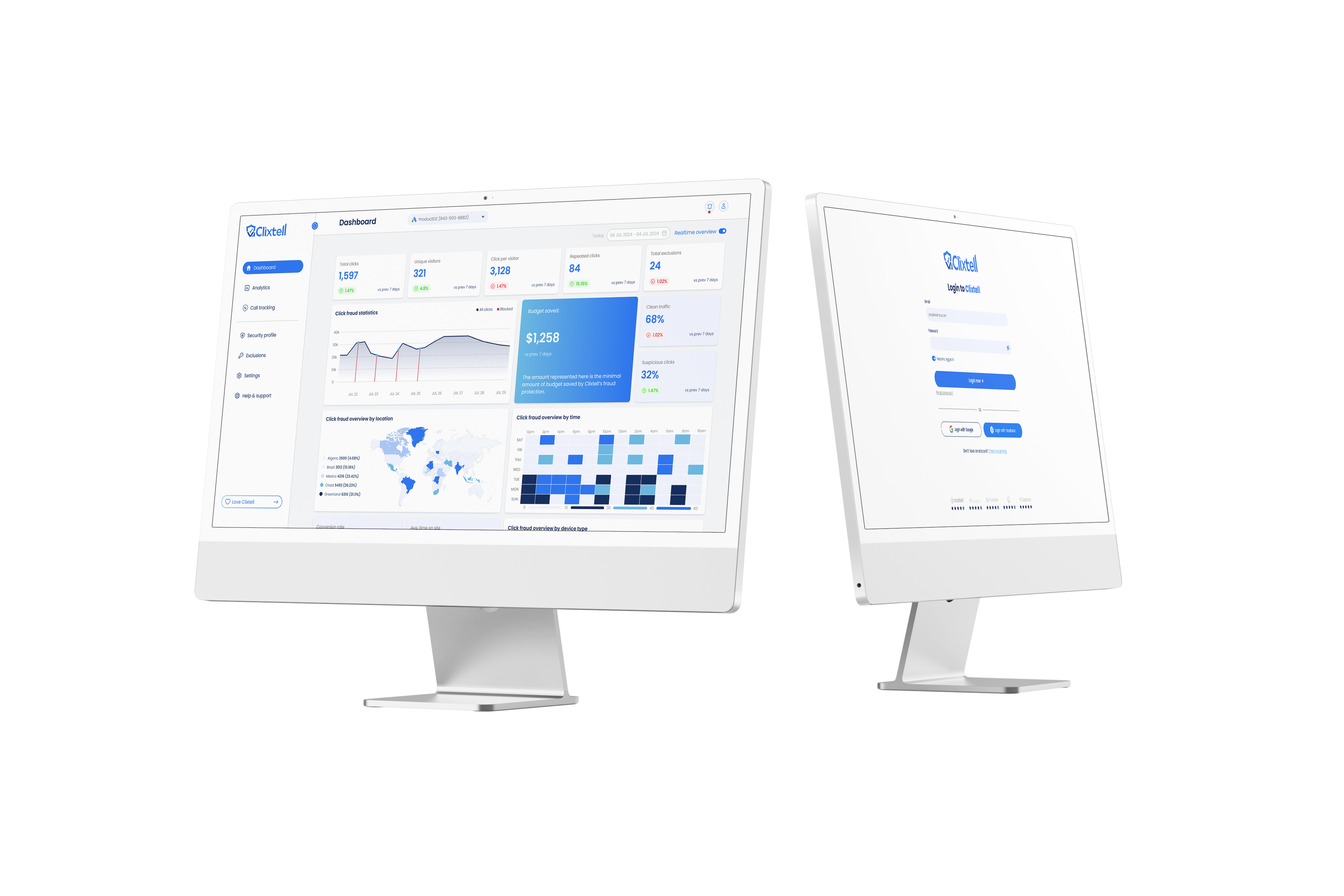 Product design mockup showing results